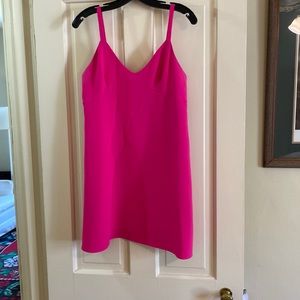 Bright pink Amanda Uprichard mini dress!